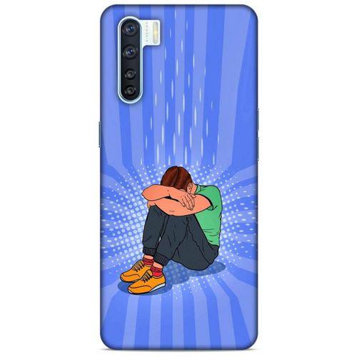 Oppo A91 Kılıf Depresyon (32) Soft Silikon Kılıf Turuncu Kahve
