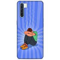 Oppo A91 Kılıf Depresyon (32) Soft Silikon Kılıf Turuncu Kahve