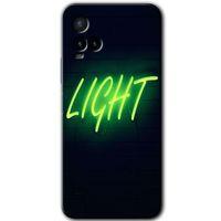 Vivo Y21s Kılıf HD Desen Baskılı Arka Kapak+Temperli Cam - Neon İnscription