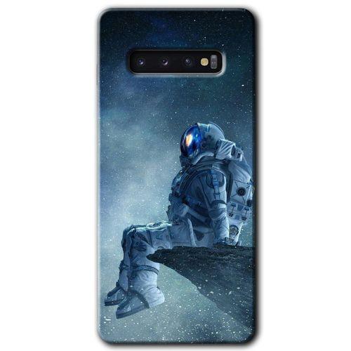 Galaxy S10 Kılıf HD Desen Baskılı Arka Kapak - Astronot Yalnızlığı + Kırılmaz Cam