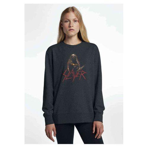Slayer Tom Araya Baskılı Füme Antrasit Kadın Sweatshirt
