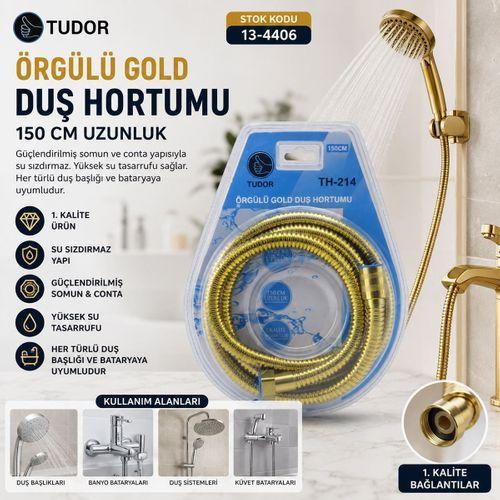 Örgülü Duş Hortumu 150 cm Gold