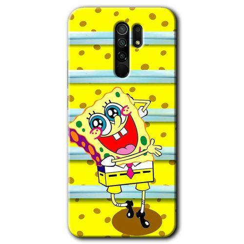 Xiaomi Redmi 9 Kılıf Baskılı Arka Kapak - Aşık Sünger Bob +Tam Ekran Koruyucu