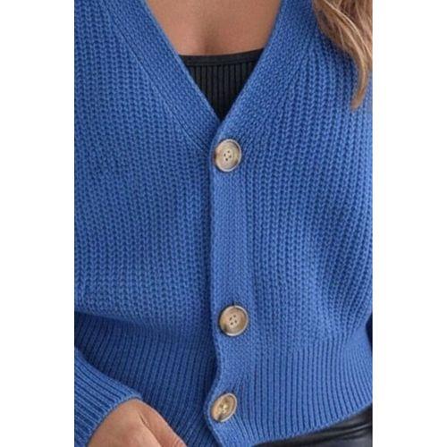 Düğme Detay Triko Bluz