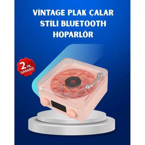 Retro Saatli Bluetooth Hoparlör – Gece Lambalı Kristal Ses Kalitesi