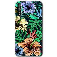 Huawei P Smart S Kılıf Baskılı Kapak - Hibiscus Flowers + 5D Tam Kaplayan Cam