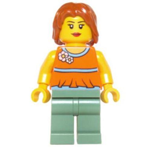 Lego Minifigür Orange Halter Top with Medium Blue Trim twn206