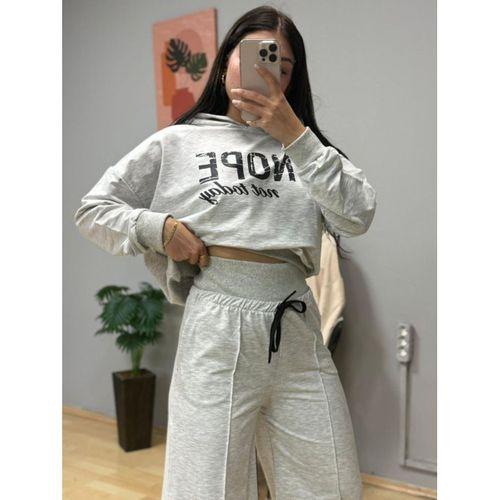 Kadın Uzun Kollu Nope Baskılı Beli Ribanalı Ikili Takım