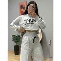 Kadın Uzun Kollu Nope Baskılı Beli Ribanalı Ikili Takım