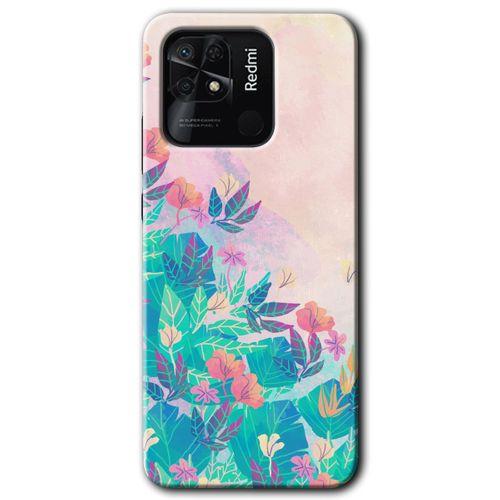 Potkal Hediye Fabrikası Xiaomi Redmi 10C Kılıf HD Desen Baskılı Arka Kapak - Çizim Yapraklar