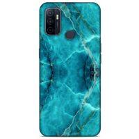 Mermer Desenli (13) Tema Silikon Kap Turkuaz Huawei P40 Kılıf