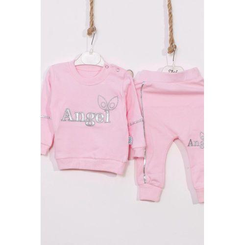 Angel Kanat Detaylı % 100 Pamuk Kız Bebek Takımı