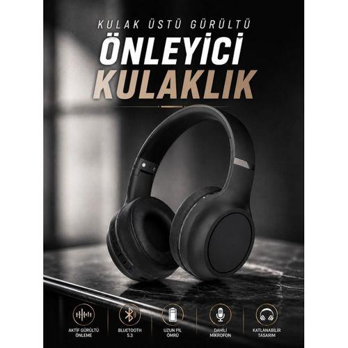 Kulak Üstü Kablosuz Bluetooth Kulaklık Gürültü Önleyici Ayarlanabilir
