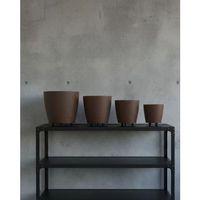 4’lü 3d Modern Kahverengi Vazo Seti Ayaklı Dekoratif Saksı Takımı