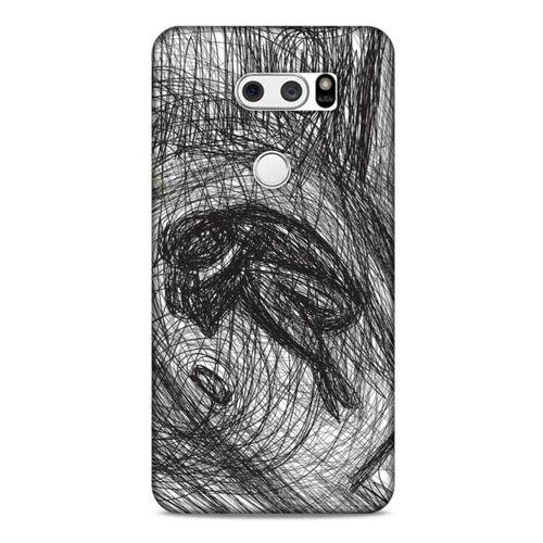 LG K40S Kılıf Depresyon (37) Silicone Cover Sarı Lacivert