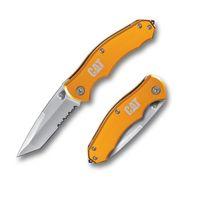 CAT DA980011 Kemer Askı Kancalı Cam Kırma Uçlu Katlanabilir 17CM Paslanmaz Çelik Sarı Kamp Çakısı