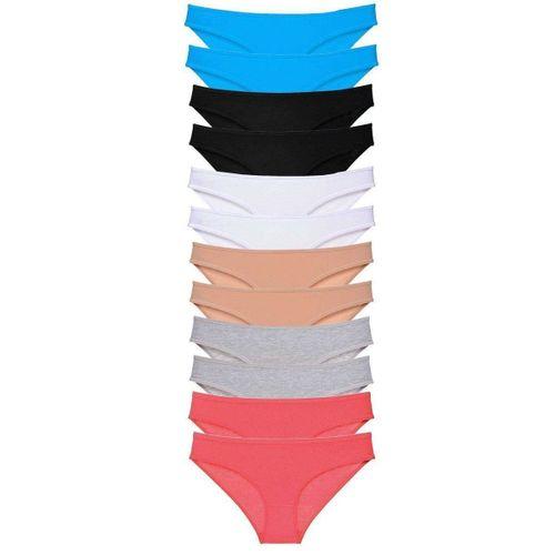 12 Adet Eko Set Likralı Kadın Slip Külot Çok Renkli 6