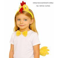 Horoz – Tavuk Kostüm Aksesuar Seti - Taç Papyon Kuyruk