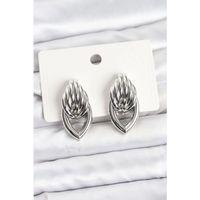 Pirinç Gümüş Renk Sarmal Damla Model Vintage Kadın Küpe