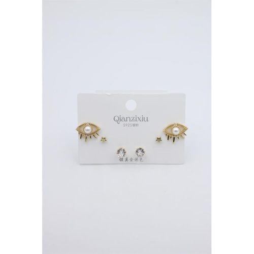 Çoklu Set Küpe - Altın