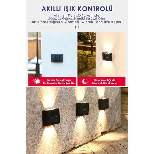 6ledli  Solar Duvar Lambası Aplik Güneş Enerji Gün Işığı 2 Li Set