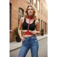 Kırmızı Kadın Kemer Deri Vücut Aksesuarı - Brf22