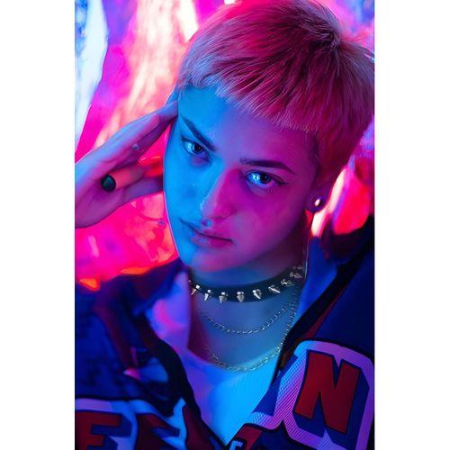 Çivi Detaylı Deri Choker, Çivili ve Zincirli Tasma - APFT975