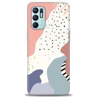 Oppo Reno 6 Kılıf HD Baskılı Kılıf - Yaprak ve Benekler + Tam Ekran Koruyucu