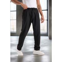 Bezayağı Kumaş Relax Fit Duble Paça Jogger Pantolon - Siyah (KOMBİN)