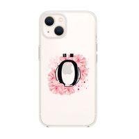 iPhone 13 Pembe Çiçek Desen Ö Harfli Premium Şeffaf Silikon Kılıf