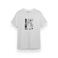 Rurouni Kenshin Black White Art Beyaz Kısa kol Erkek Tshirt