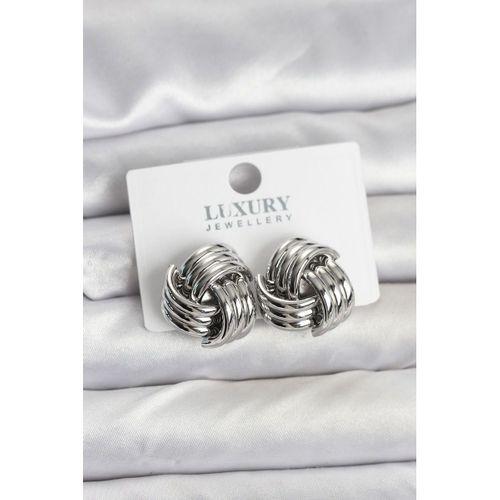 Pirinç Sarmal Gümüş Renk Kadın Küpe - TJ-BKP11347