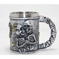 Sonsuz Aşk İskelet Tasarımlı 3d Kabartmalı Çelik Kupa Bardak Alk4370