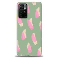 Xiaomi Poco M4 Pro 5G Kılıf HD Baskılı Kılıf - Pembe Krem + Tam Ekran Koruyucu