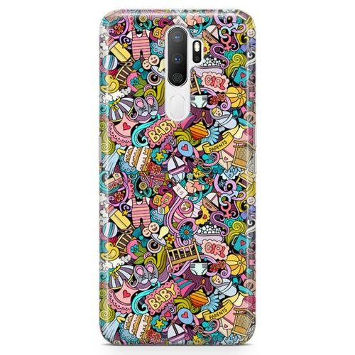 Oppo A5 2020 Kılıf Kız Bebek Giyim Doodle Arka Kapak Koruma Desenli Full Koruyucu