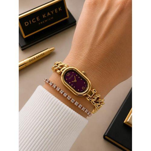 Dice Kayek Oval Mini Vintage Kasa Kadın Kol Saati Çelik Kordon 5 ATM Suya Dayanıklı+Bileklik DCK213