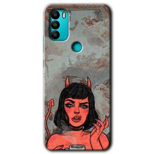 MRCİLETİSİM General Mobile GM 21 Plus Kılıf HD Desen Baskılı Arka Kapak + Temperli Cam - Devil Girl