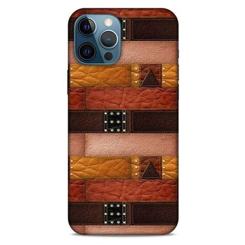 Apple iPhone 12 Pro Max Kılıf Patchwork (33) Hybrid Kılıf Kahve Toz Pembe
