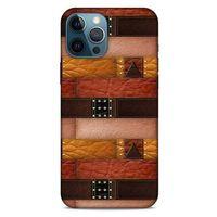 Apple iPhone 12 Pro Max Kılıf Patchwork (33) Hybrid Kılıf Kahve Toz Pembe