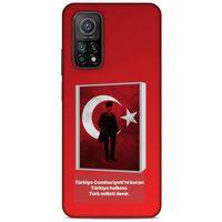 Xiaomi Mi 10T 5G Kılıf Atatürk (4) Koruma Kılıfı Kırmızı