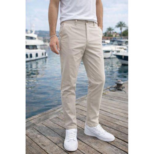 Paraşüt Kumaş Regular Fit Düğmeli Fermuarlı Düz Paça Günlük Erkek Pantolon - Bej