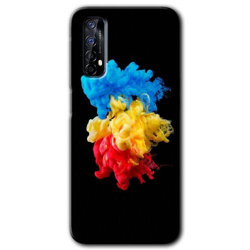 Realme 7 Kılıf HD Desen Baskılı Arka Kapak + Temperli Cam - Black 1