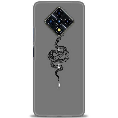 Infinix Zero 8 Kılıf HD Baskılı Kılıf - Siyah Yılan + Tam Ekran Koruyucu
