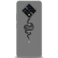 Infinix Zero 8 Kılıf HD Baskılı Kılıf - Siyah Yılan + Tam Ekran Koruyucu