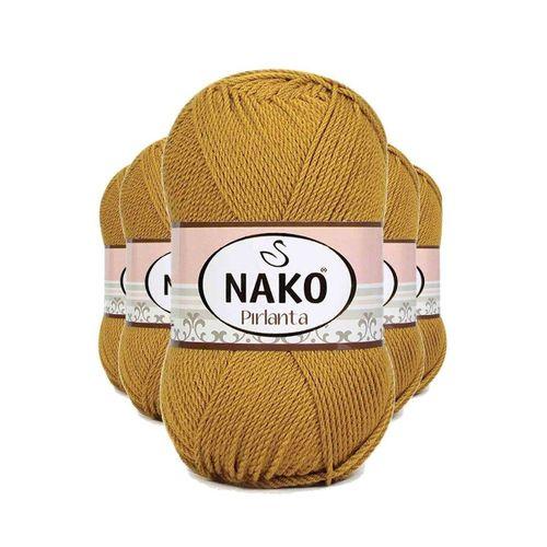 5 Adet Pırlanta Amigurumi El Örgü İpi Yünü Altın 6706