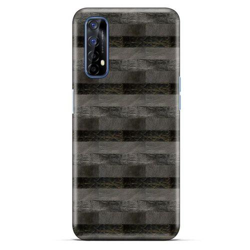 Oppo Realme 7 Kılıf Patchwork (23) Ultra Koruma Kılıfı Siyah Gri