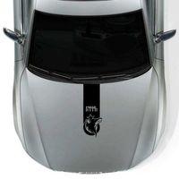 Göktürkçe Türk Vahşi Kurt Kaput Şerit Oto Sticker, Araba Etiketi G3 Siyah