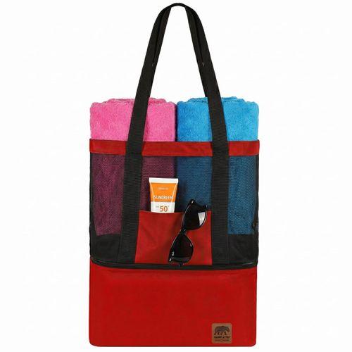 Kamp Ayısı® Thermo Bag - Sıcak/Soğuk Termal Korumalı Kamp, Piknik, Plaj Çantası 16+22= 38 Lt Kırmızı