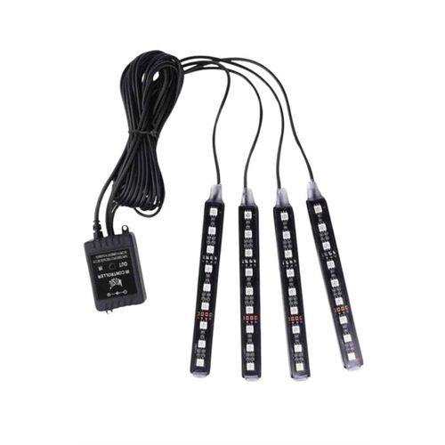 Rgb Işıklı Araç İçi Aydınlatma Kumandalı 12'li Led Işık Renk Değiştirebilen