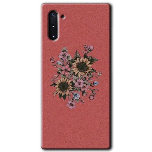 Potkal Hediye Fabrikası Samsung Galaxy Note 10 Kılıf HD Desen Baskılı Arka Kapak - Retro Çiçek